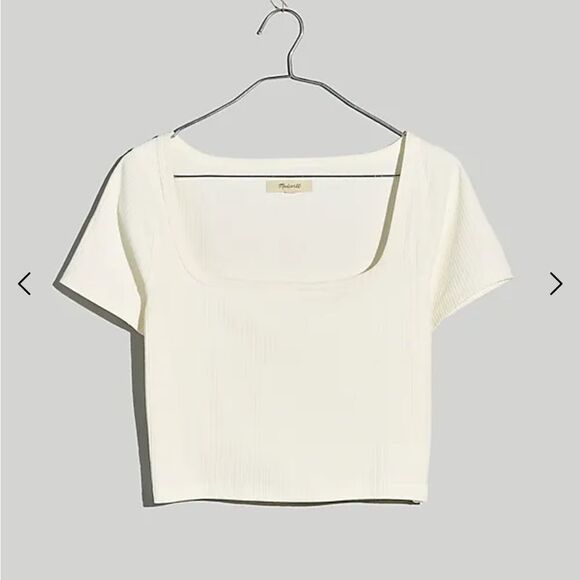 Madewell Square-Neck Crop Tee in Sleekhold - Picture 1 of 5